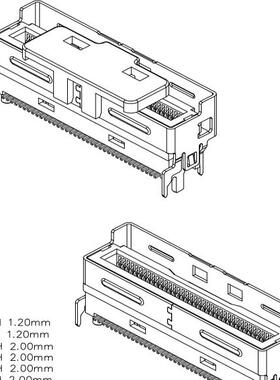 LDG2743-24N58-9H MCIO 74P 直插式 PCIE GEN4 GEN5 服务器 AI