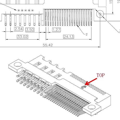 2ES2283-B85KGJH  HPCE 金手指连接器 16P40S 夹板式