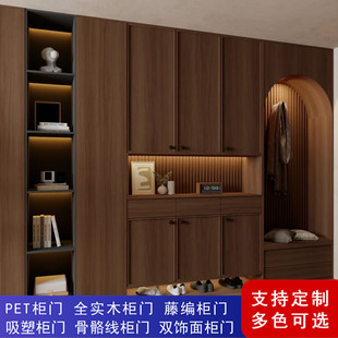 柜门定制订做骨骼线柜门免拉手欧松板衣柜酒柜橱柜门板定做厂家
