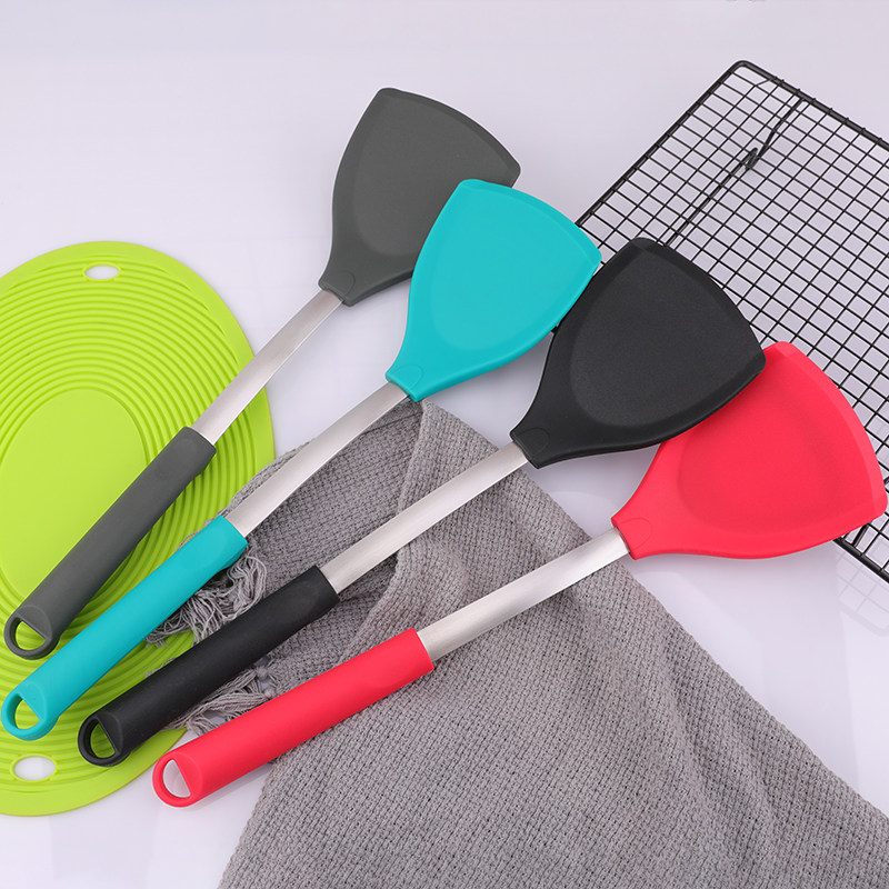 silica gel Spatula non-stick cookware High temperature resistance Dedicated Birth cooking Stainless steel household Cooking Long handle Kitchenwarein the Kitchen/Cooking utensils , Cooking utensils , Cooking spoon shovel , Spatula  category - from Buy2taobao.com to provide professional Taobao agent buy service