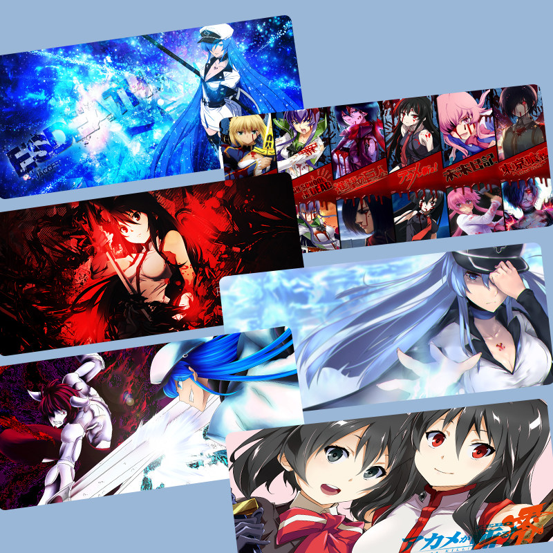 akame ga kill塔兹米赤瞳斩赤红之瞳鼠标垫锁边电脑键盘防滑桌垫