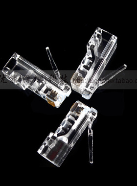 台湾非屏蔽六类水晶头CNCOB超六类CAT6 8P网线连接头8芯透明护套