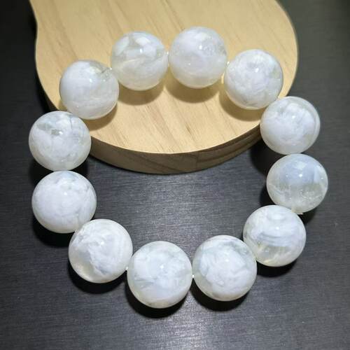 婚纱白雪花幽灵水晶手串百搭暴风雪花幽灵手链白水晶手串大卡水晶