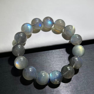 灰银月光石手串灰月光手链长石手链男女款百搭黑月光手串蓝光月