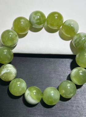 岫玉青提奶盖手串绿色青提奶盖岫玉手链青提岫玉手串岫玉一物一图