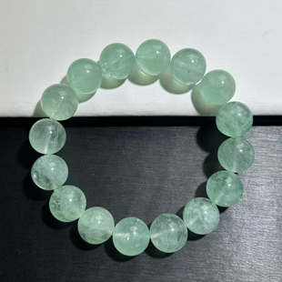 薄荷绿萤石手串绿萤石手链蓝绿萤石羽毛萤石女款手串DIY珠宝单圈