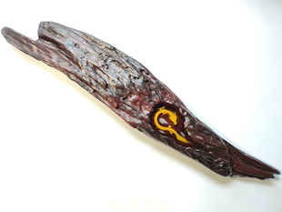 海漂红木金龙茶台摆件立体琥珀绘Amber painting Chinese Dragon