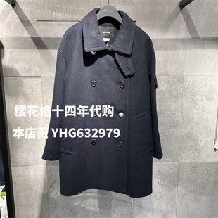 现货Basic House/百家好2021冬新款女式羊毛大衣HVCA729A-1980