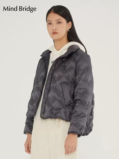 Mind Bridge冬季新款女式短款纯色简约百搭羽绒服MVDJ721A-2380