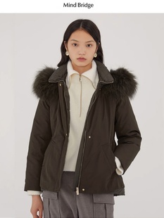 Mind Bridge冬季新款时尚百搭显瘦女式连帽羽绒服MVDJ720C-2980