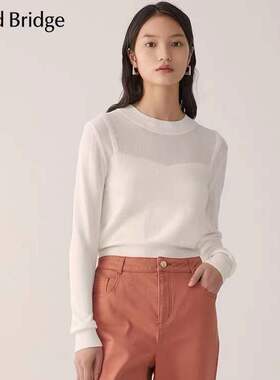 Mind Bridge秋冬女士休闲拼接假两件打底针织衫少量MVKT728D-698