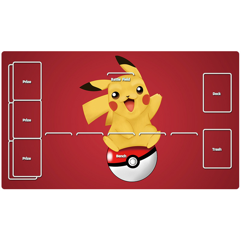 宝可梦PTCG单人皮卡丘对战卡垫决斗卡牌垫橡胶游戏桌垫可定制牌垫