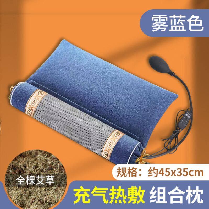 荞麦护颈椎助睡眠颈椎专用枕头决明子艾草壳劲椎成人圆柱硬枕牵引