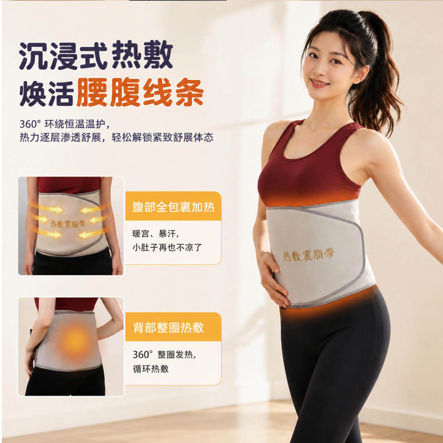 热敷震动振脂仪腰带热带加按摩仪器甩脂机训练器腹部
