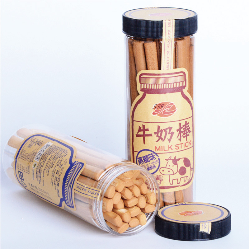 台湾SSY牛奶棒200g原味黑糖味儿童磨牙棒木材棒筷子饼干进口零食