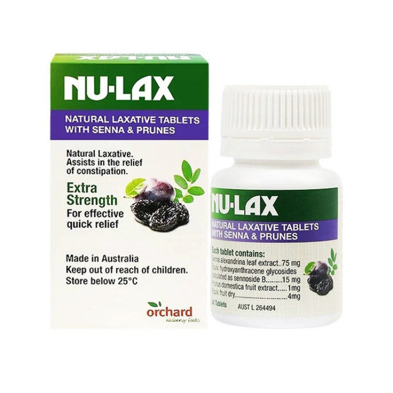 澳洲nu-lax 乐康片西梅味40粒加强版天然果蔬纤维片消化促进排畅