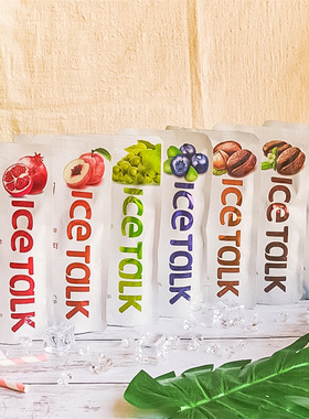 韩国进口icetalk蓝柠檬蜜桃西瓜葡萄味 饮料榛子美式咖啡袋装饮品