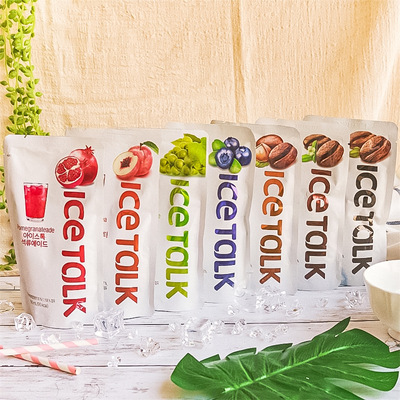 韩国进口icetalk蓝柠檬蜜桃西瓜葡萄味 饮料榛子美式咖啡袋装饮品