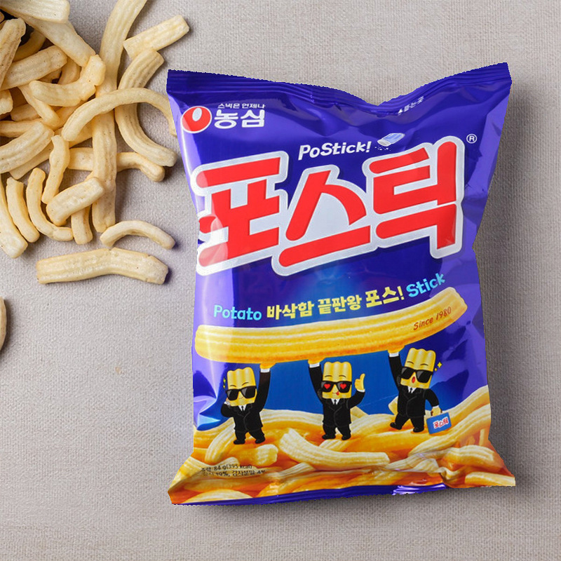 韩国原装进口农心脆薯条84g 办公室追剧休闲膨化食品解馋零食小吃