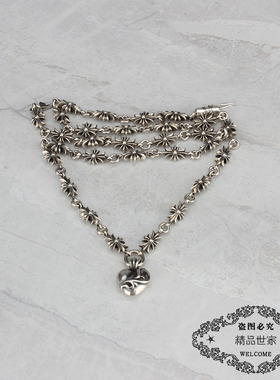 纯银项链桃心黑暗风吊坠网红同款