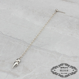 ROCK HEARTS钉子加长耳钉  子弹头加长耳环 李小璐同款 S925纯银