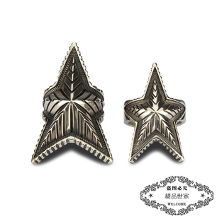 Cody Sanderson余文乐同款戒指五角星星男女情侣指环S925银嘻哈风