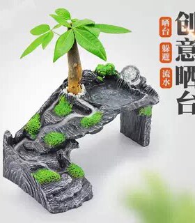 螃蟹攀爬架晒台爬虫楼梯爬台躲避洞守宫躲避屋水族箱宠物造景晾晒