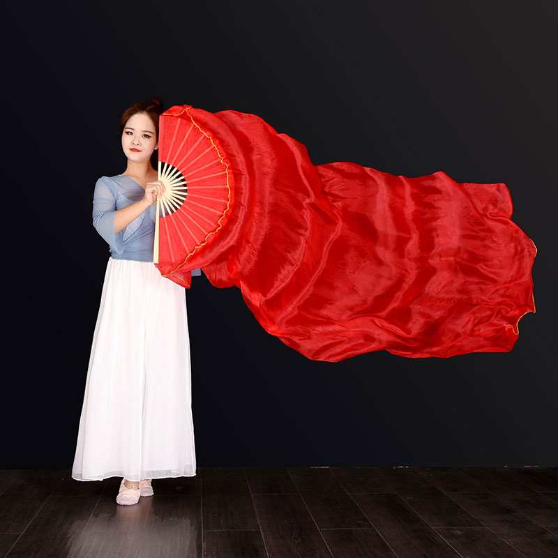 中国红扇子加长舞蹈道具