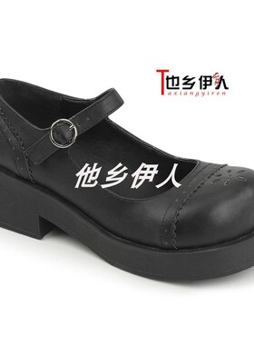 他乡伊人美国Demonia现货黑色哥特玛丽珍鞋浅口低跟鞋休闲鞋皮鞋