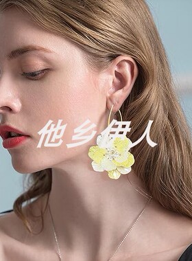 美国代购树脂花卉串珠流苏耳环