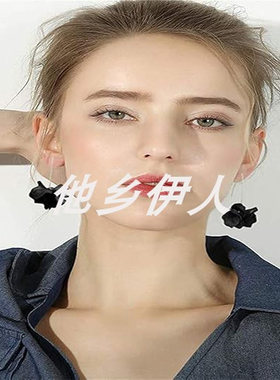 美国代购玫瑰花瓣吊坠树脂耳环