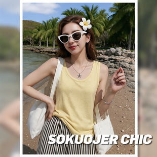 高品质百搭宽松慵懒风打底可外穿小吊带背心女式 上衣 内搭遮肉无袖