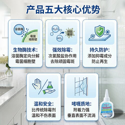 除霉啫喱去霉斑霉菌家用除霉剂凝胶洗衣机胶圈冰箱密封圈清洁剂
