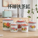 怀旧搪瓷杯经典 大容量双喜老干部大小铁茶缸子带盖复古水杯子 老式