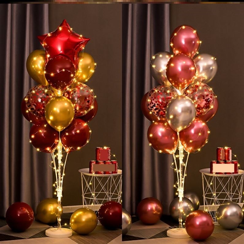 发光气球树彩灯路引气球套装地飘生日桌飘结婚店铺开业周年庆支架