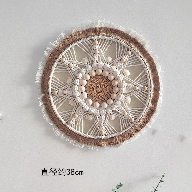 波西米亚民宿手工编织草编藤编墙饰客餐厅墙面装饰背景墙新款
