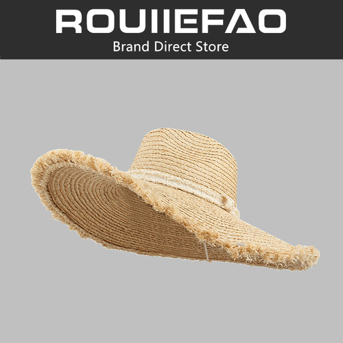 ROUIIEFAO草帽法式风大帽檐