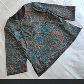 小宽松 衬衫 清仓原创V领斜襟小碎花汉服面料上衣中袖 茶服国风中式