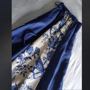 汉服裙松紧腰半身裙大摆复古系带有内衬两侧大口袋 原创自制秋冬款