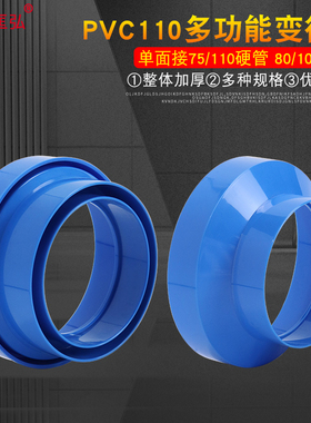 排烟管变径圈塑料排风80软管异径大小头pvc90管直接转换接头75100
