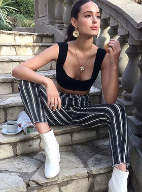 欧美裹胸一体式背心女夏外穿吊带抹胸式文胸潮上衣性感露肩可外穿