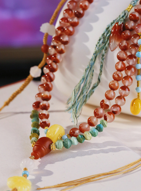 飞花潜入荔枝冻项链白玉蜜蜡