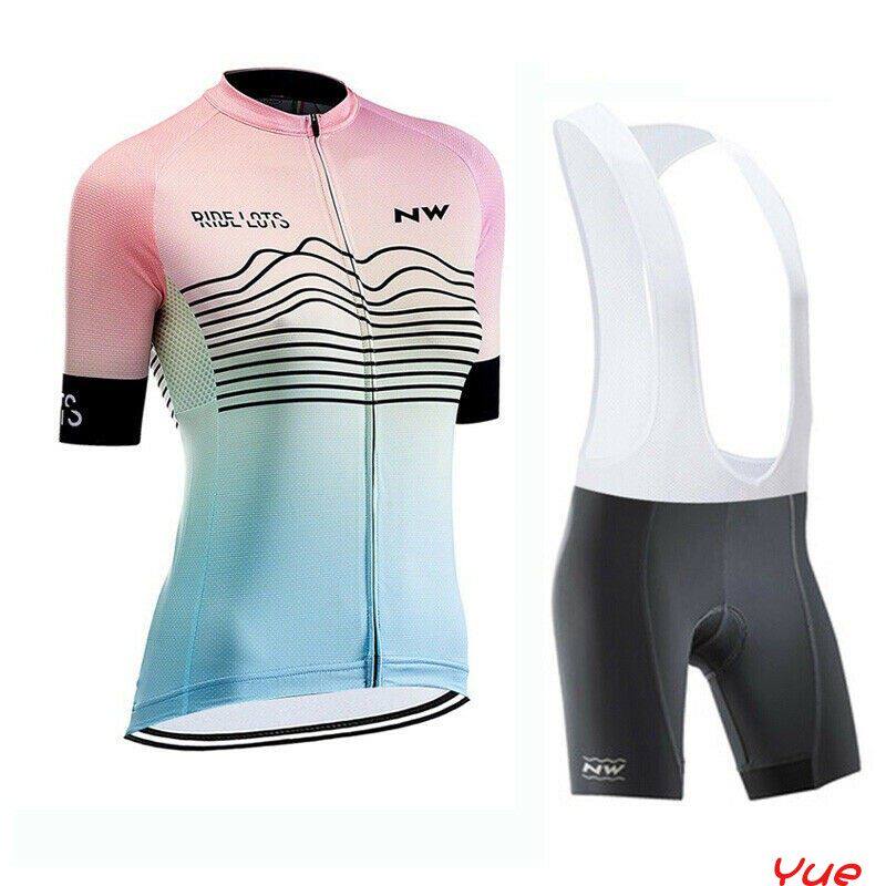 2022新款NW自行车夏季骑行服上衣和背带短裤短袖专业单车衫女款