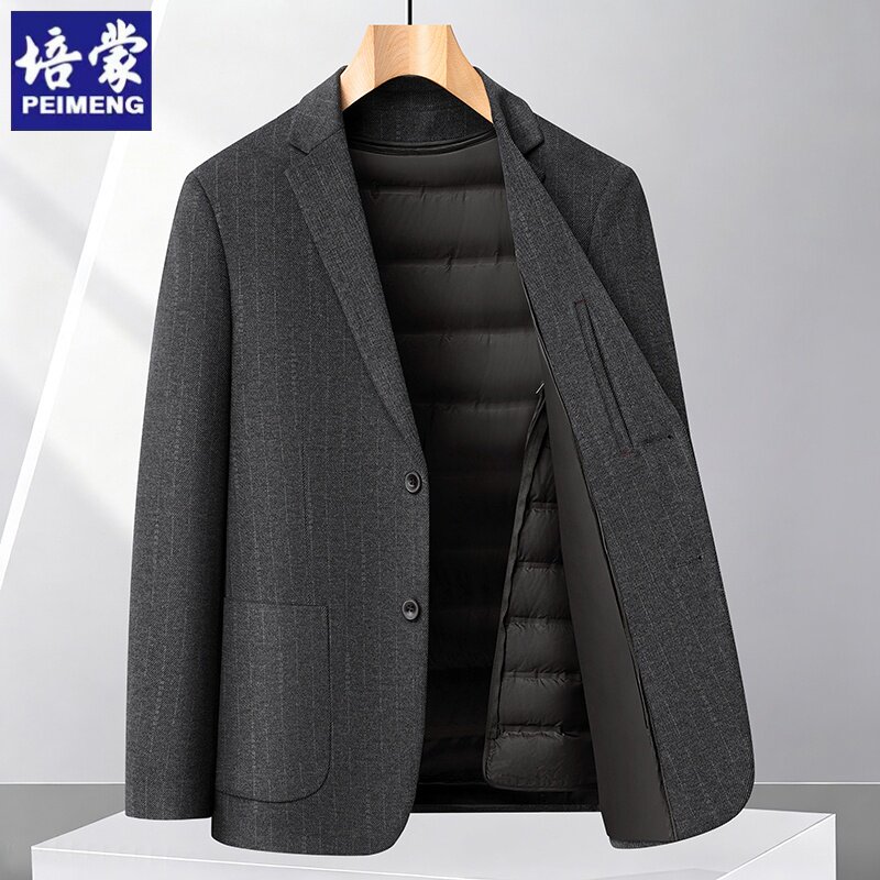 啄木鸟秋冬可拆卸内胆商务羽绒服