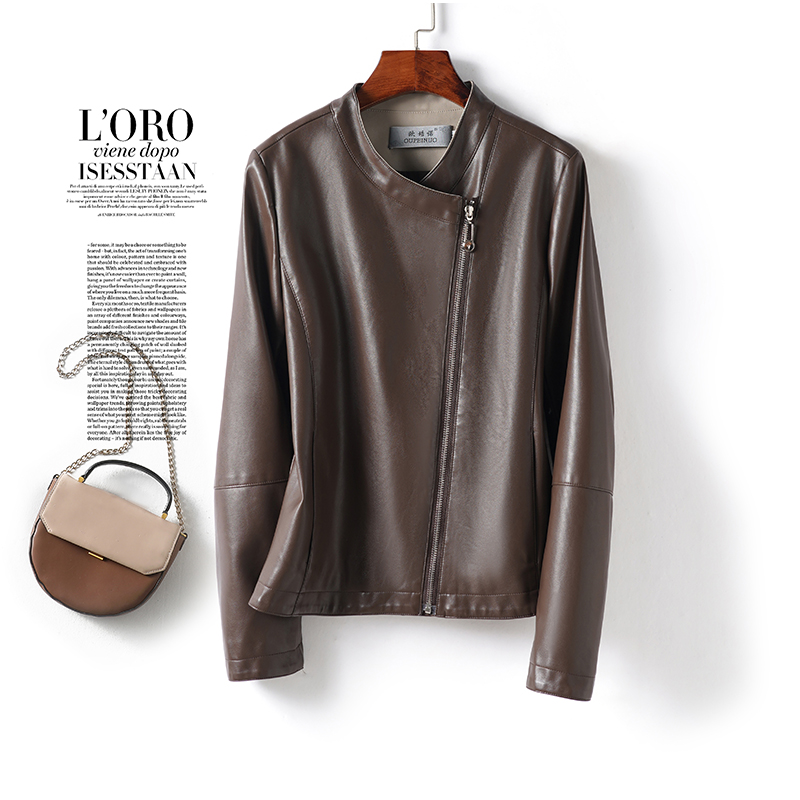 皮衣短款修身百搭拉链款海宁真皮