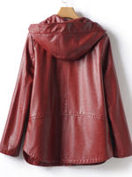 Sheepskin jacket for women, regular hooded, oversized and plump red loose leather jacket, new autumn and winter genuine leather coat thumbnail 7