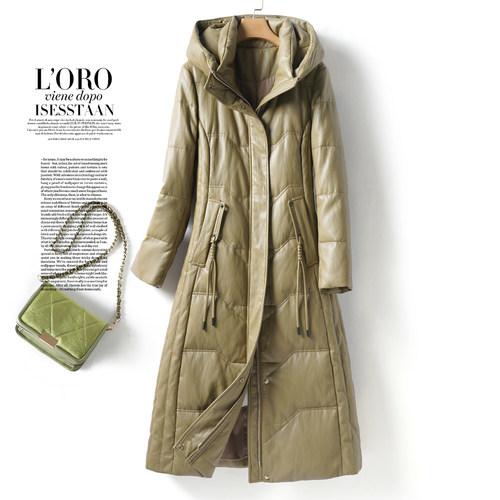 皮衣女真皮外套中长款加厚皮羽绒