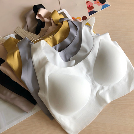 轻薄无痕云朵内衣 隐形背心式亲肤文胸高弹无钢圈乳胶回弹舒适bra