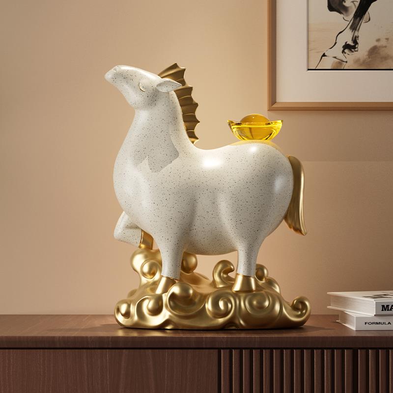 马上有钱生肖马摆件办公室柜子生意兴隆客厅玄关装饰乔迁开业礼物