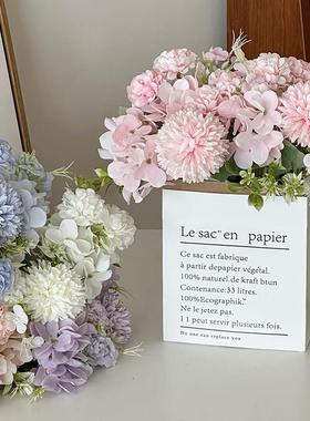 ins仿真花纸袋装饰花束摆件客厅桌面家居室内摆设拍照道具玄关